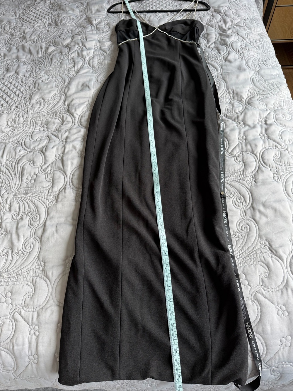 Heiress Beverly Hills New Black Diamanté Crystal-Detail Strappy Maxi Dress - Picture 14 of 14